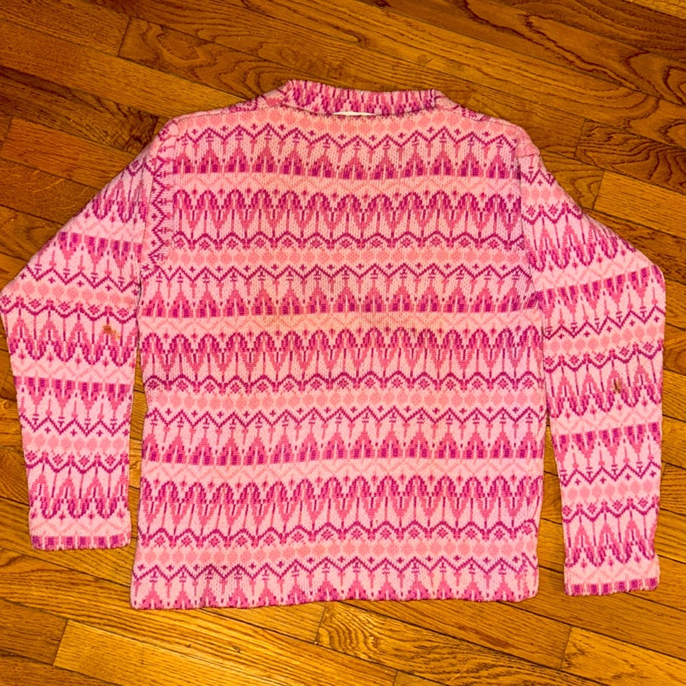 RARE VINTAGE 100% Sz M/L NORDIC TYROLLEAN Pink Women's Sweater